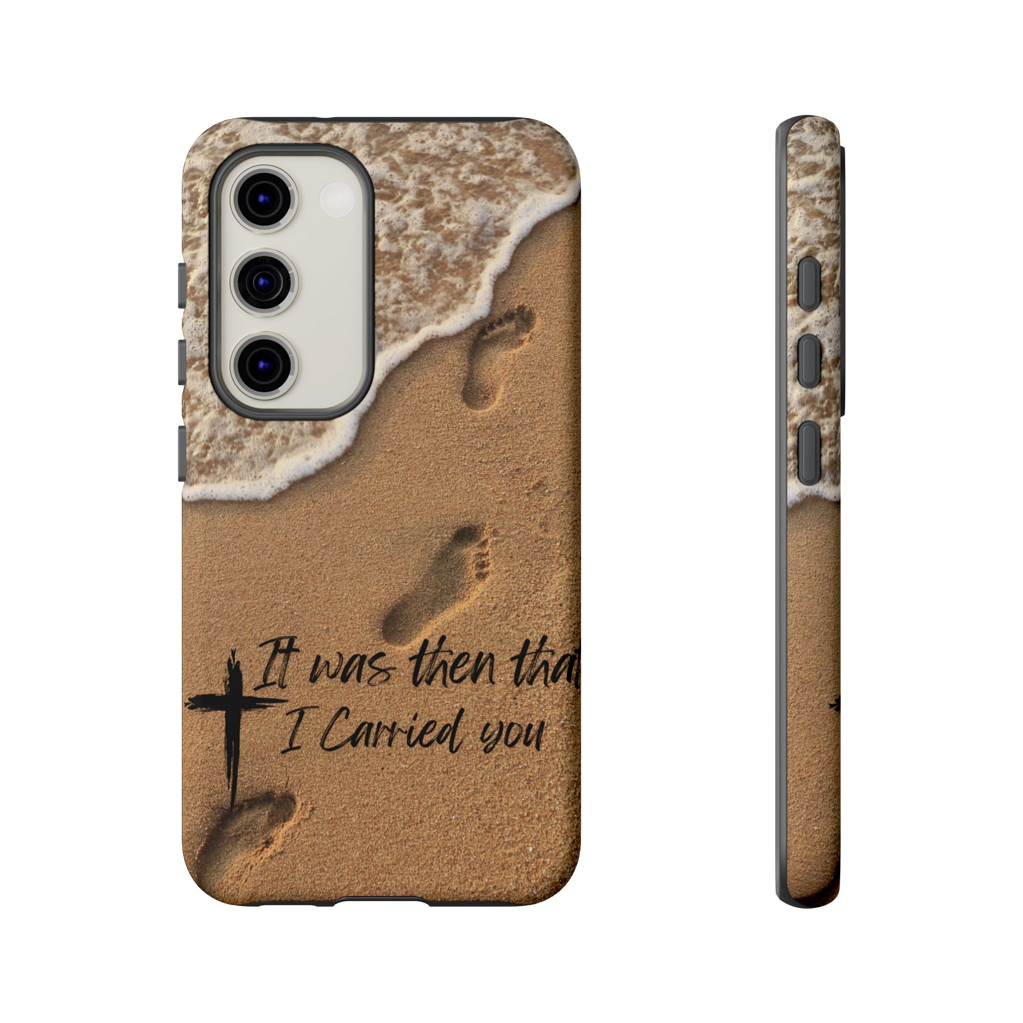 Footprints in the sand phone case