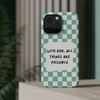 'With God' Checkered Phone Case