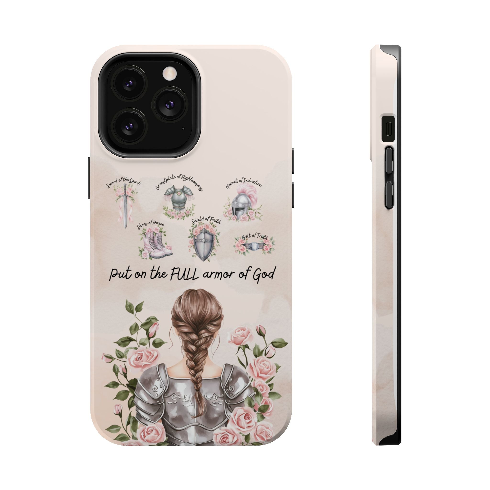 Armor of God (brown hair) phone case