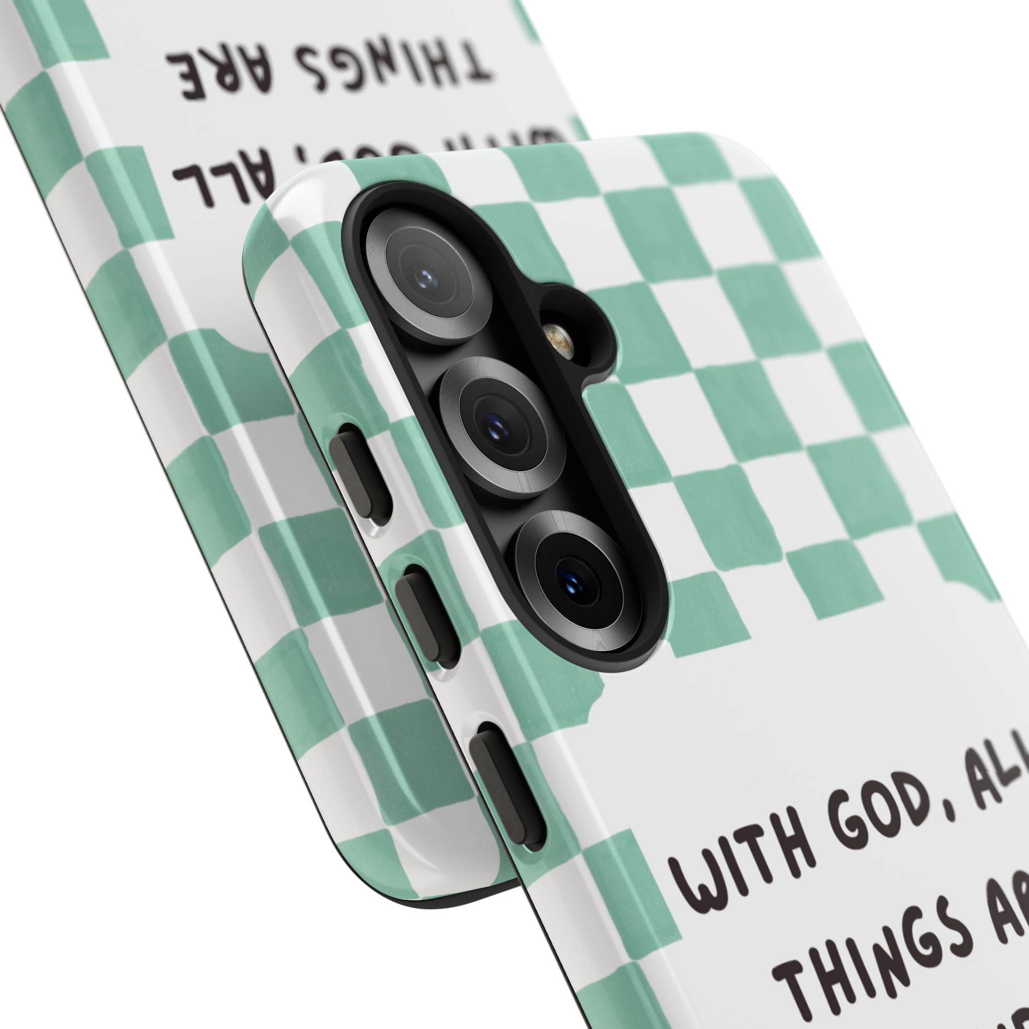 "With God, All Things Are Possible" Non MagSafe Phone Case