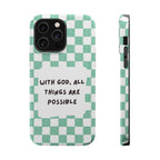'With God' Checkered Phone Case