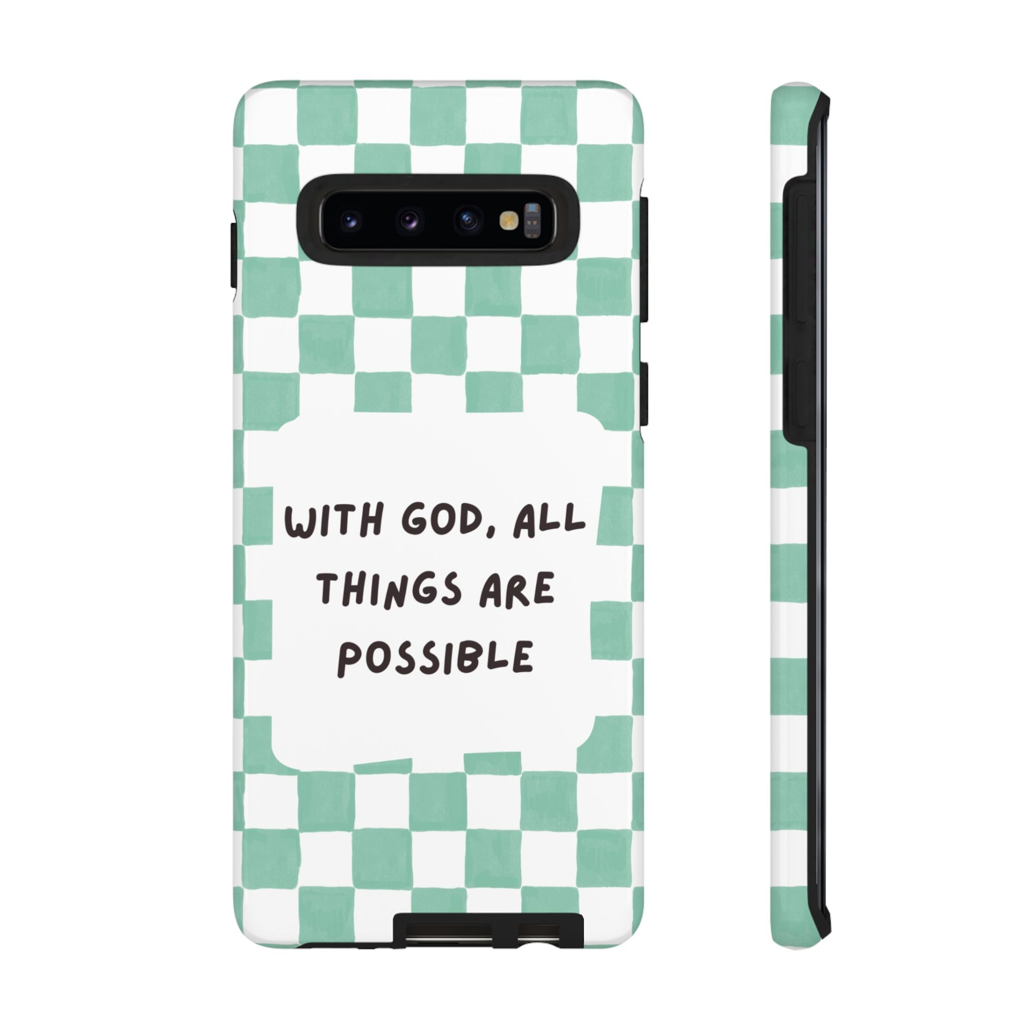 "With God, All Things Are Possible" Non MagSafe Phone Case